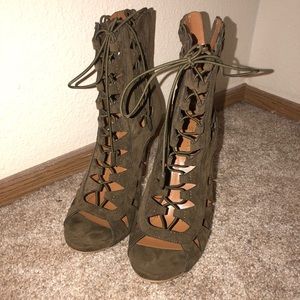 Khaki Laced Heels